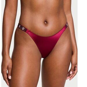 Victoria's Secret Very Sexy Shine Strap Thong Panty SIZE L Campari Red